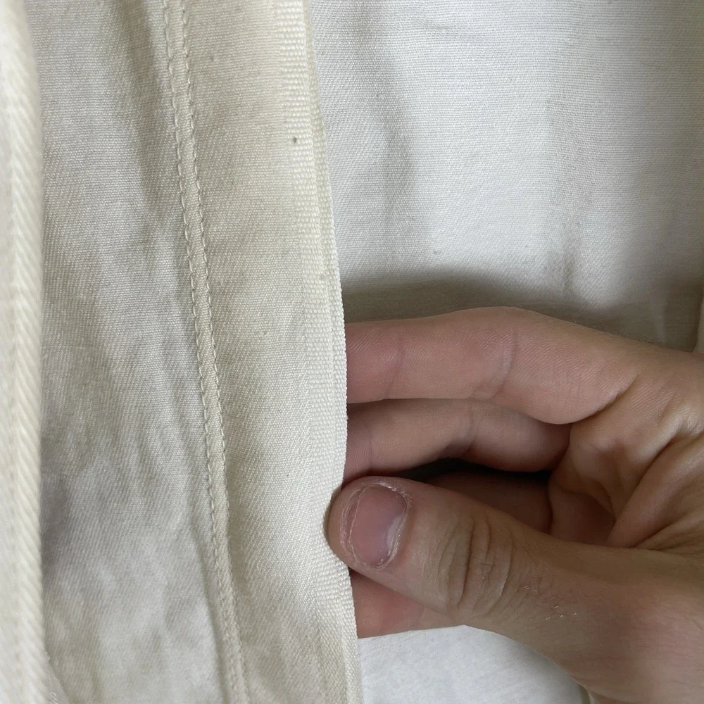 True Vtg 30s 40s Sanforized White Cotton Twill Chore Uniform Jacket Portlite